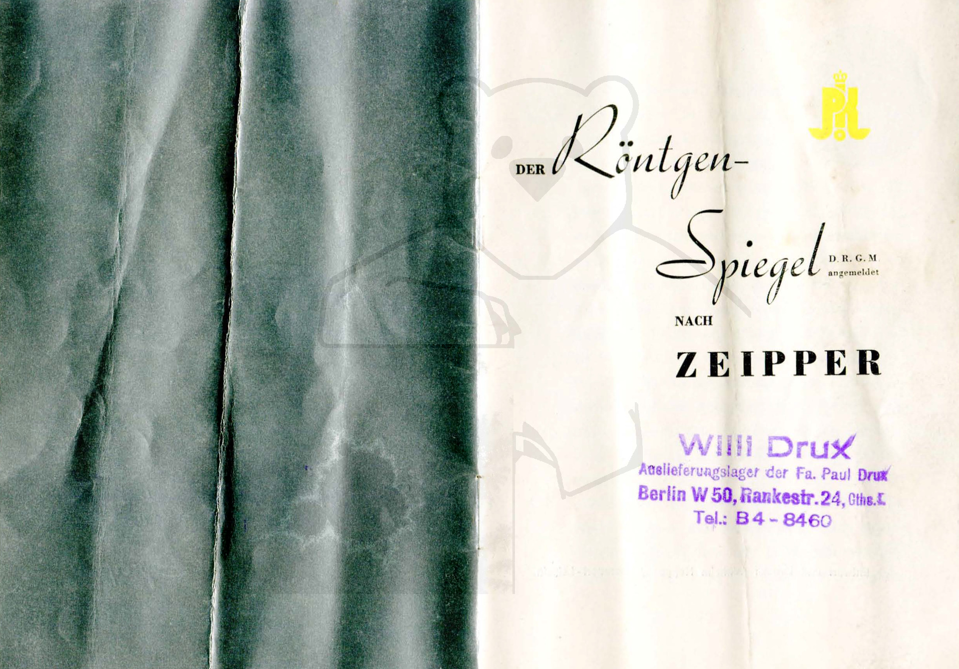Röntgenspiegel nach Zeipper, Mitte der 1930'er Jahre - Anleitung, Seite 1